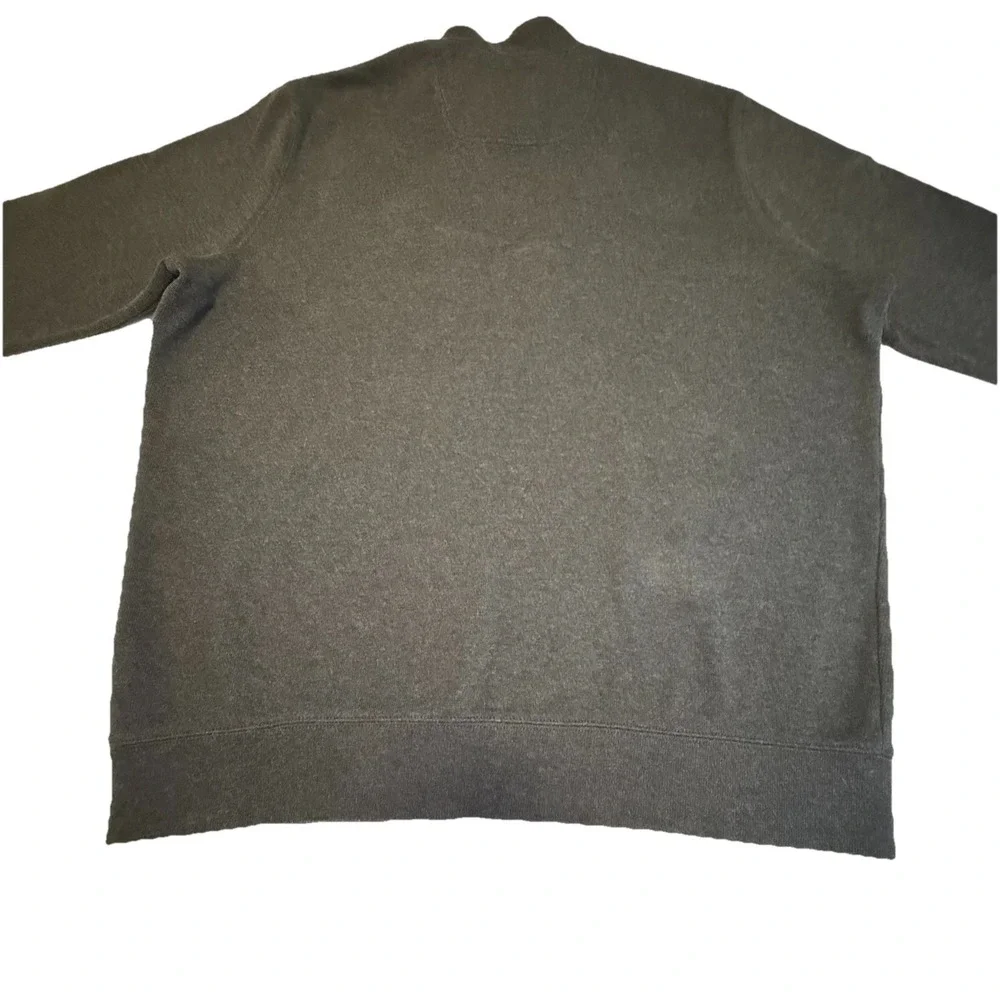 Lands End Sweater Pullover Mens 2XL Gray 1/4 Zip Knit Casual‎ Adult Long Sleeve